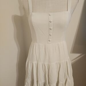 Forever 21 Ivory Button-Front Mini Dress